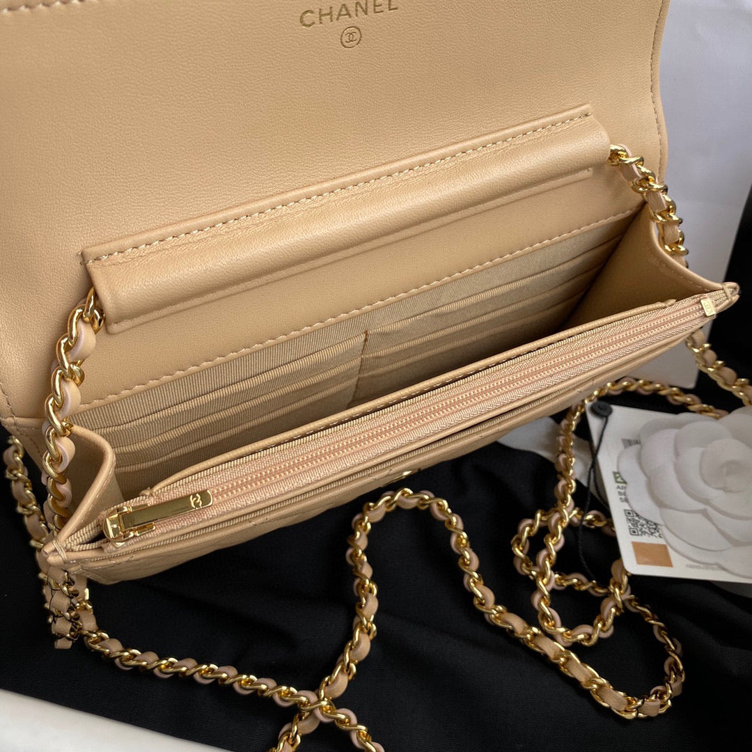 Chanel AP0250 Wallet on Chain Lambskin A33814 apricot - Default Title - View 9