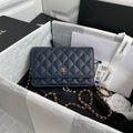 Chanel AP0250 Wallet on Chain Lambskin A33814 navy blue - Default Title - View 1
