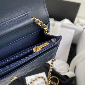 Chanel AP0250 Wallet on Chain Lambskin A33814 navy blue - Default Title - View 7
