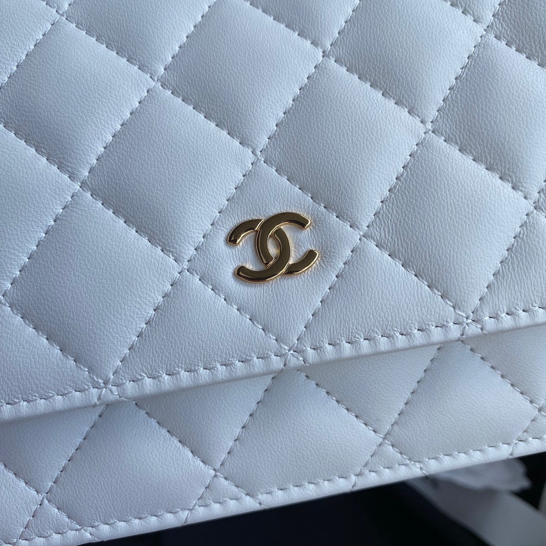 Chanel AP0250 Wallet on Chain Lambskin A33814 White