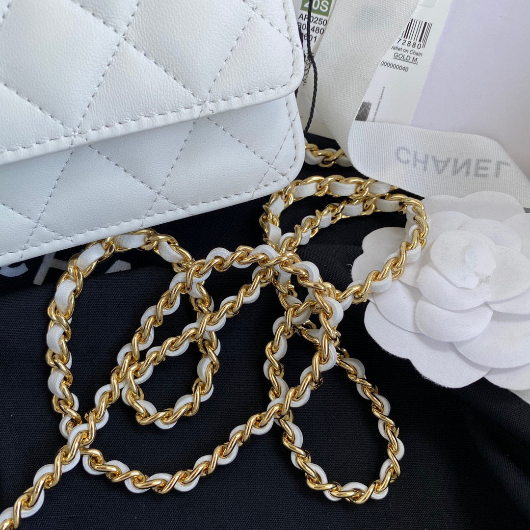 Chanel AP0250 Wallet on Chain Lambskin A33814 White - Default Title - View 4