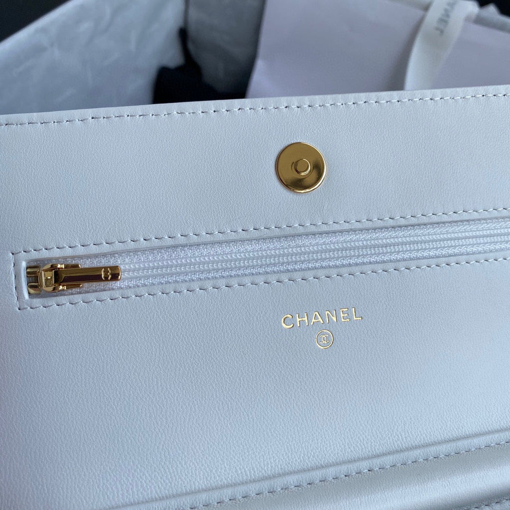Chanel AP0250 Wallet on Chain Lambskin A33814 White