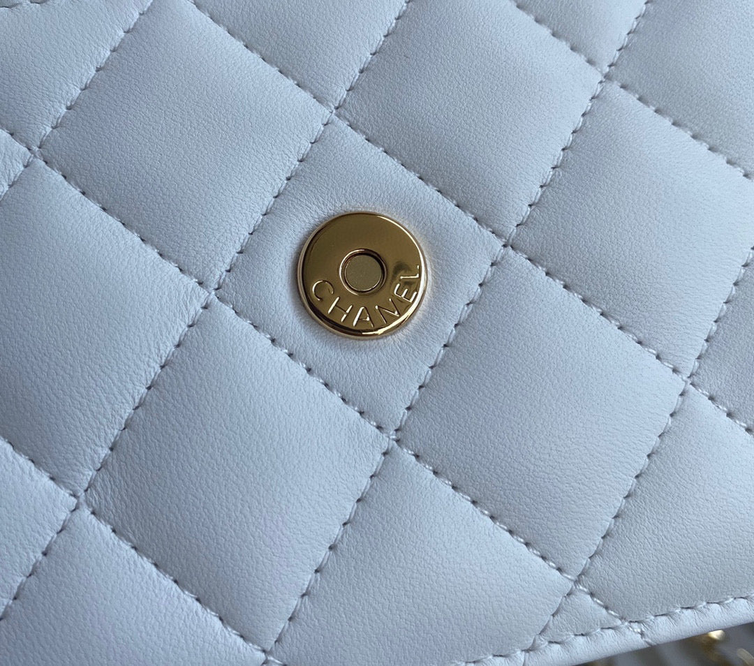 Chanel AP0250 Wallet on Chain Lambskin A33814 White