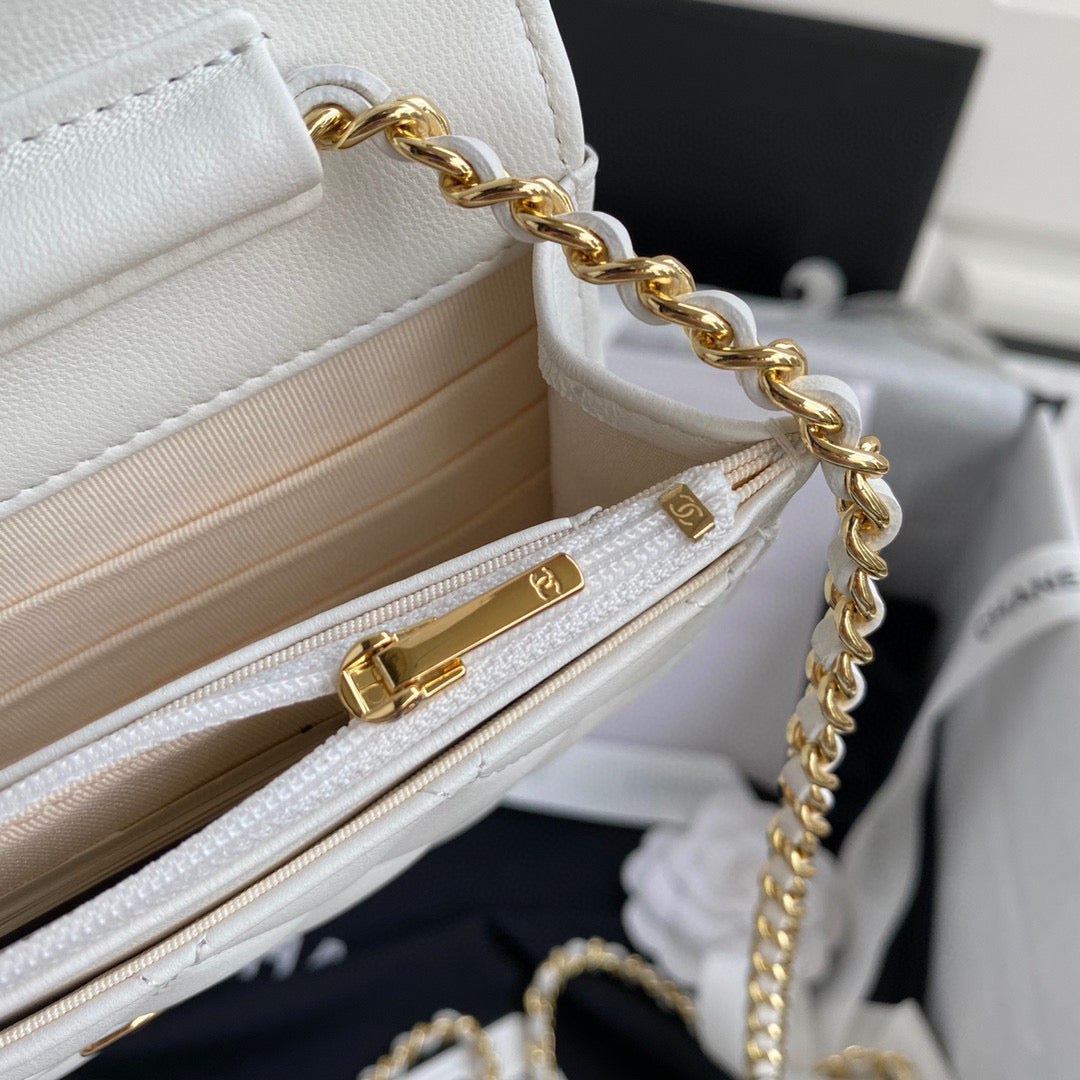 Chanel AP0250 Wallet on Chain Lambskin A33814 White - Default Title - View 8