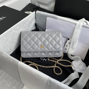 Chanel AP0250 Wallet on Chain Lambskin A33814 Gray - Default Title - View 1