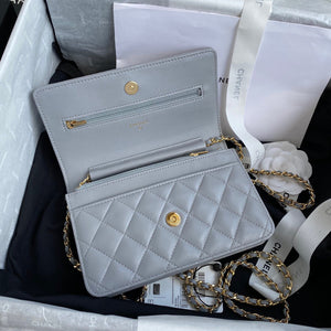 Chanel AP0250 Wallet on Chain Lambskin A33814 Gray - Default Title - View 5