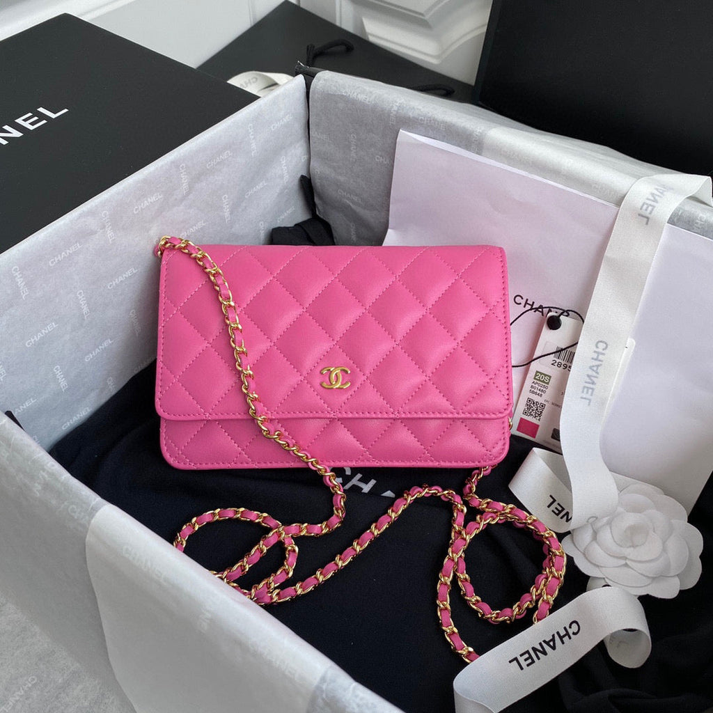 Chanel AP0250 Wallet on Chain Lambskin A33814 Pink