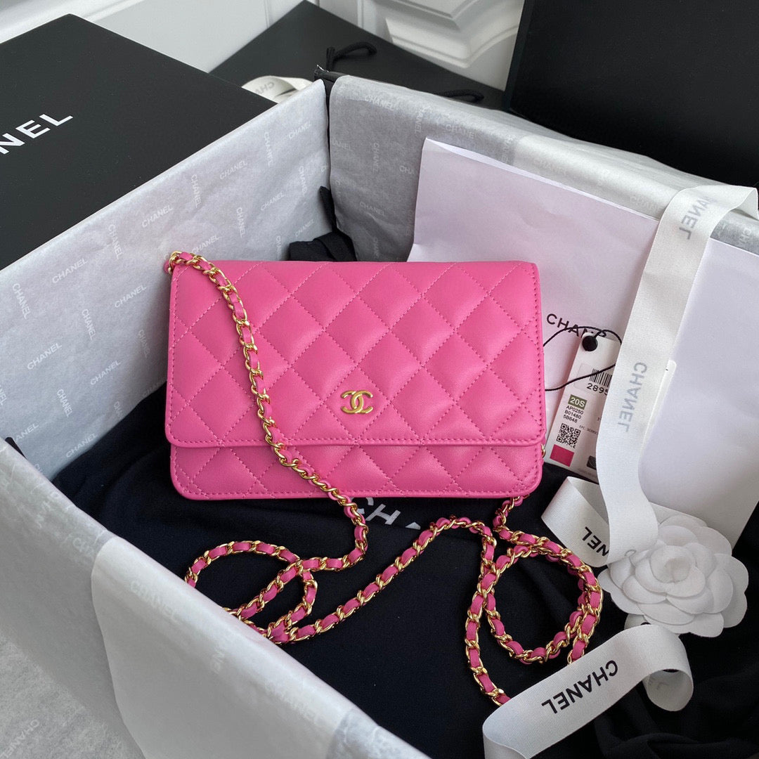 Chanel AP0250 Wallet on Chain Lambskin A33814 Pink