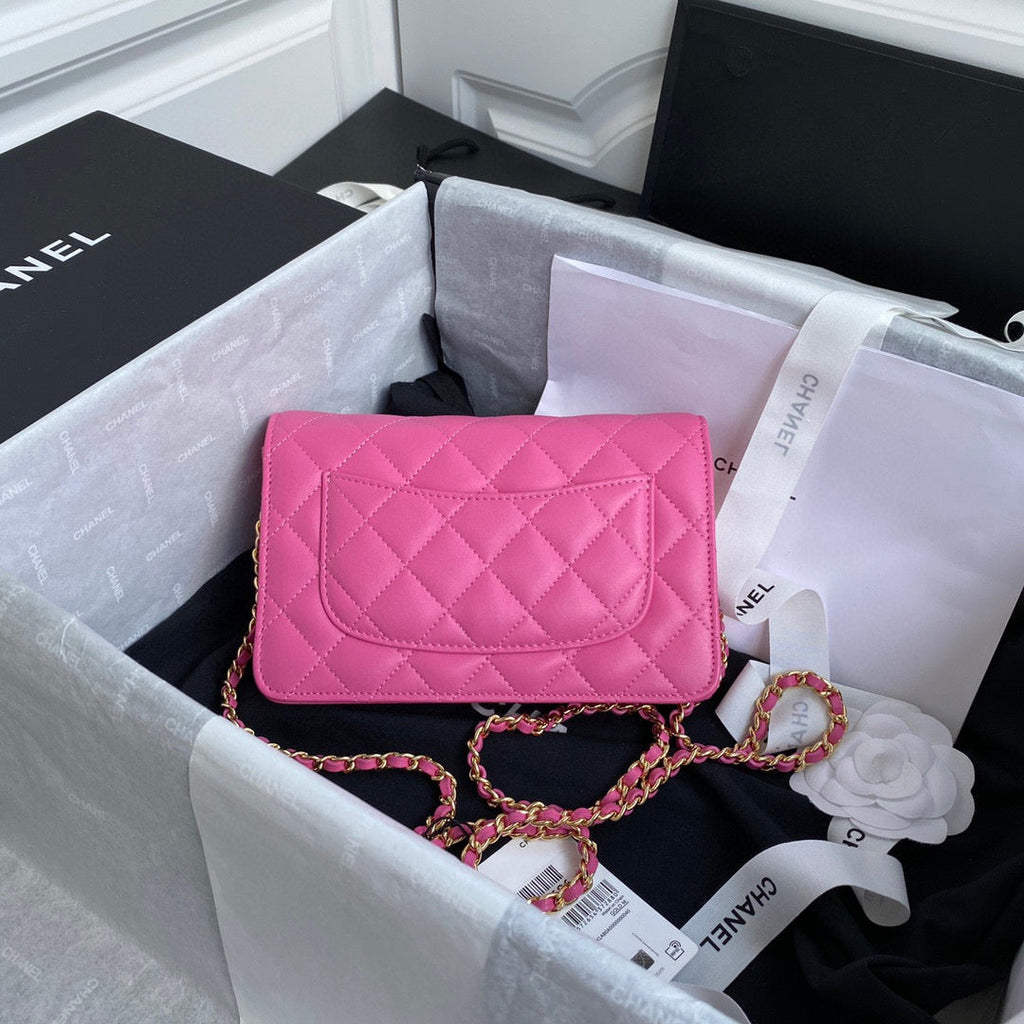 Chanel AP0250 Wallet on Chain Lambskin A33814 Pink