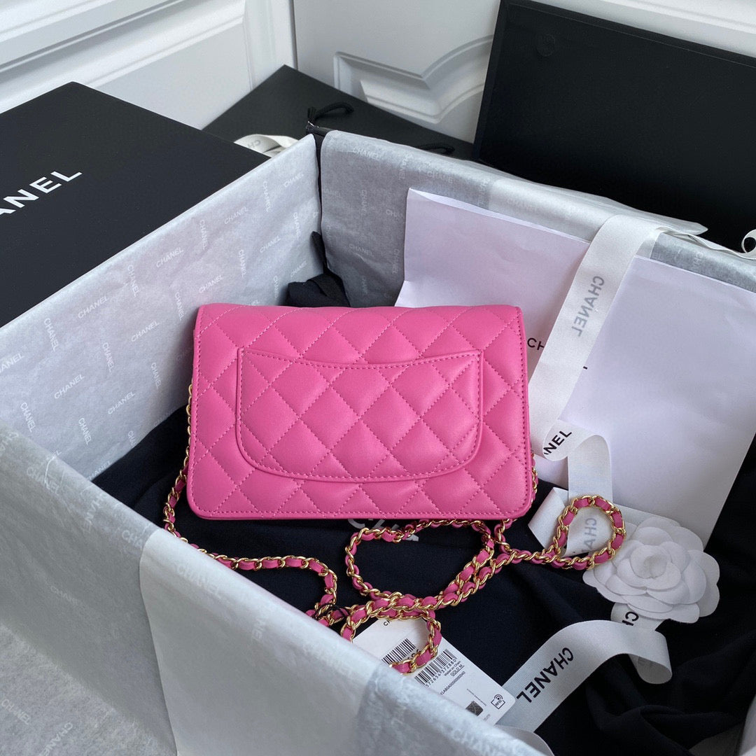 Chanel AP0250 Wallet on Chain Lambskin A33814 Pink