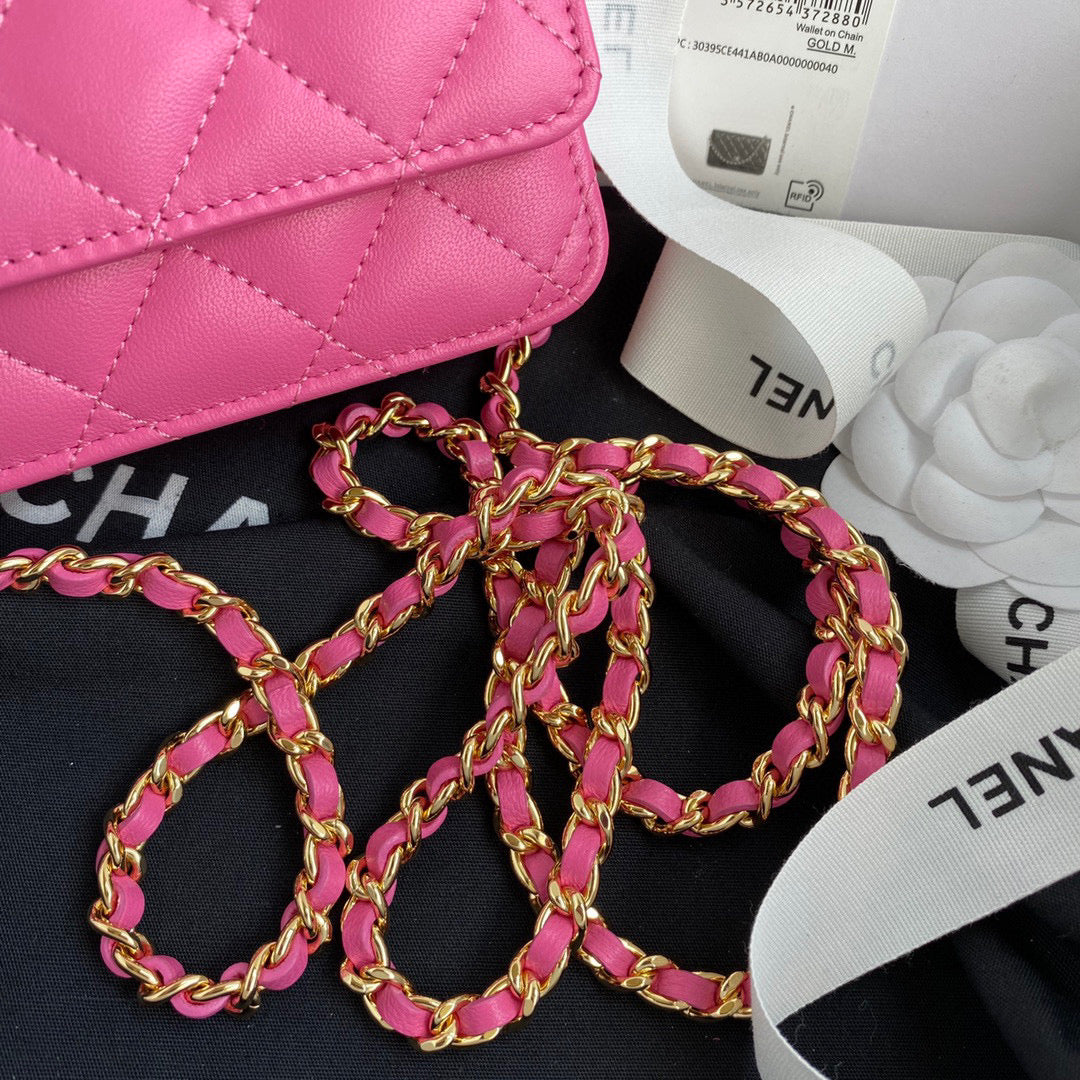 Chanel AP0250 Wallet on Chain Lambskin A33814 Pink