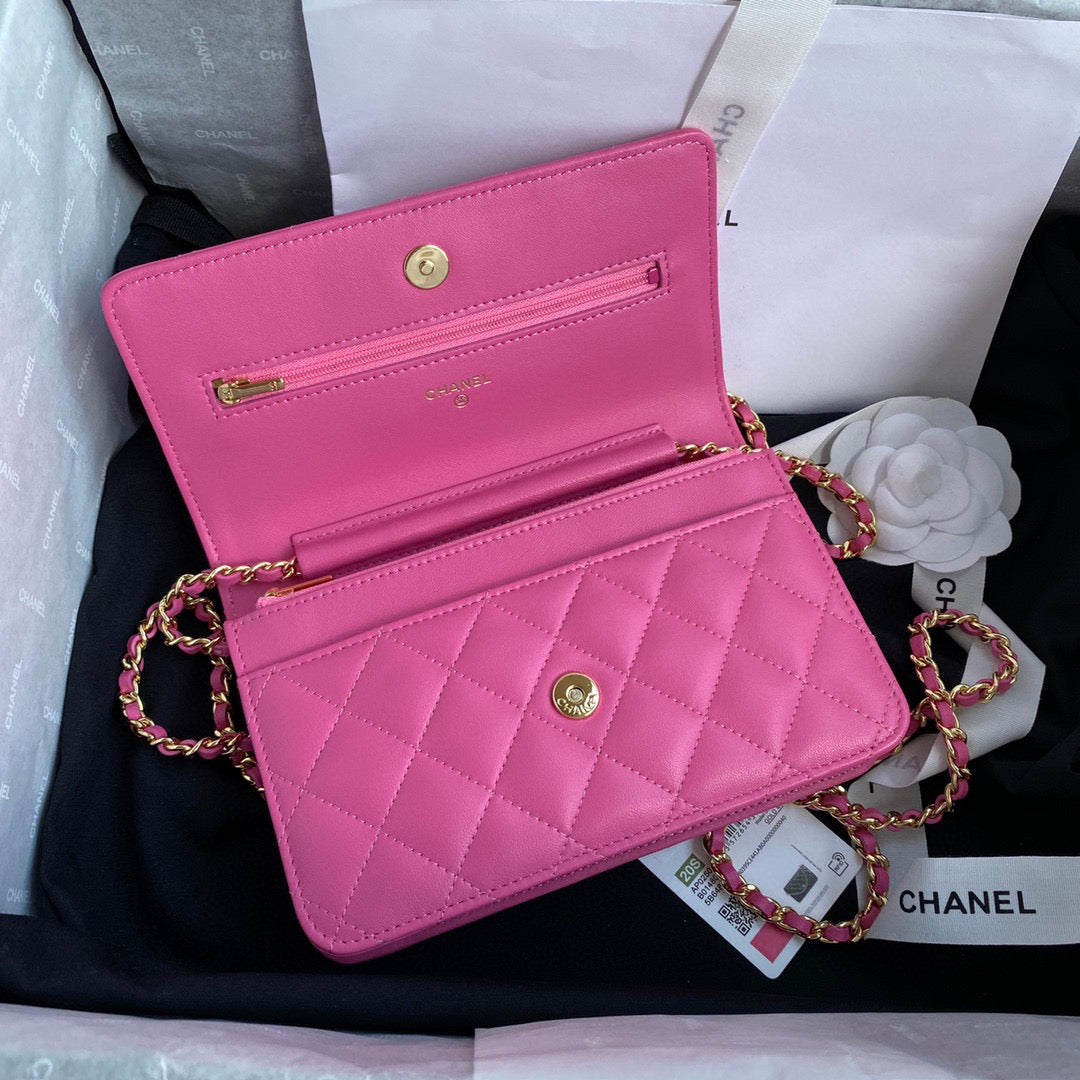 Chanel AP0250 Wallet on Chain Lambskin A33814 Pink