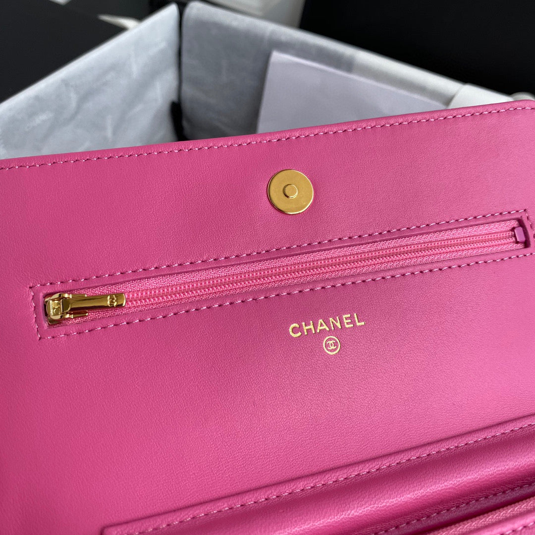 Chanel AP0250 Wallet on Chain Lambskin A33814 Pink