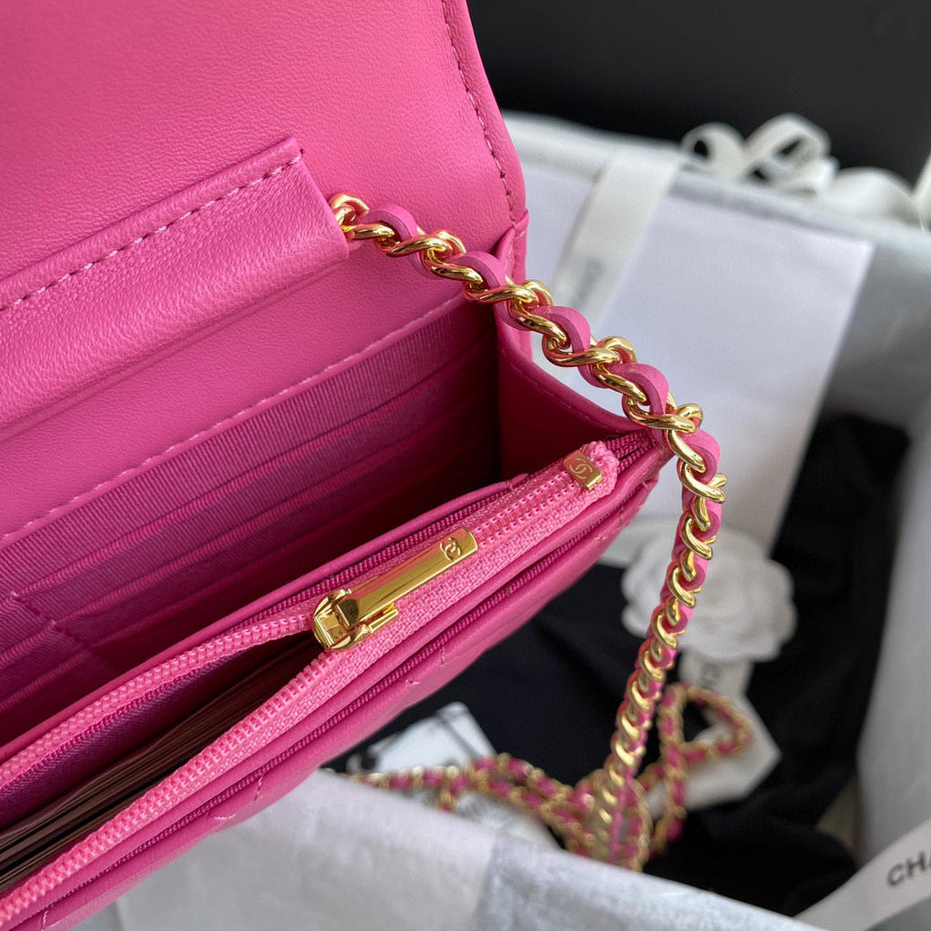 Chanel AP0250 Wallet on Chain Lambskin A33814 Pink