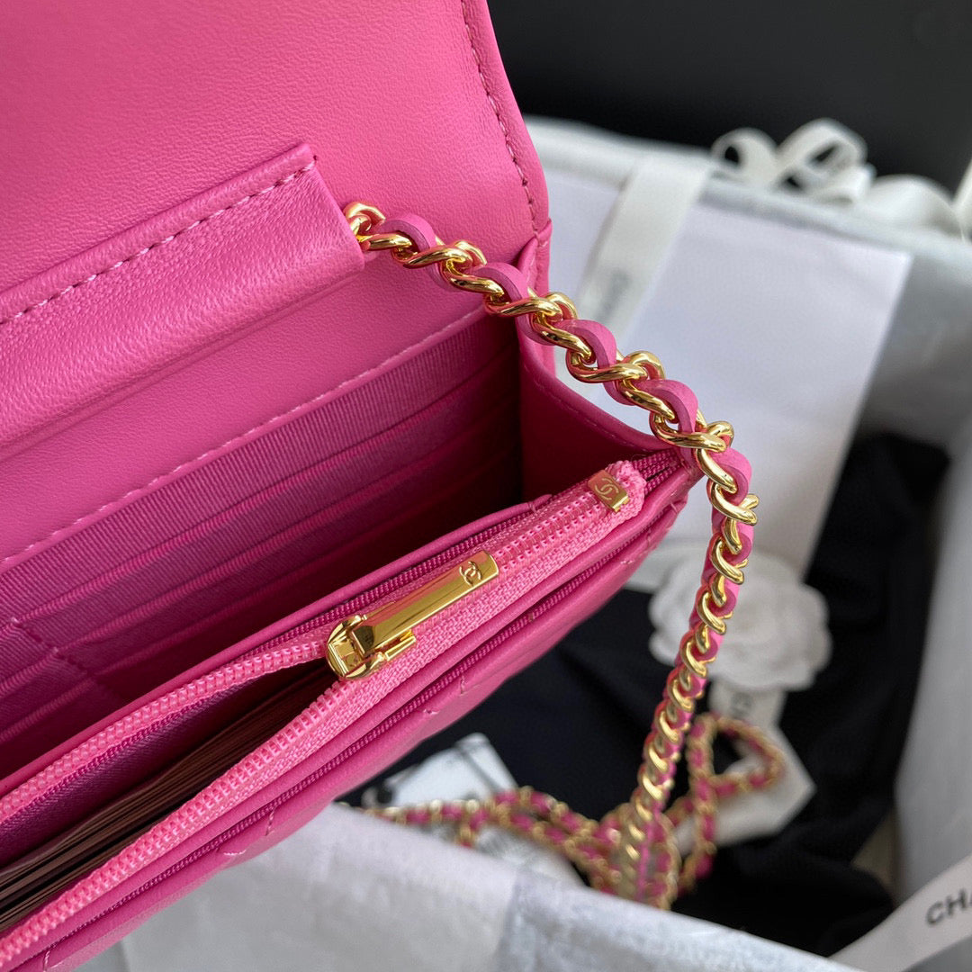 Chanel AP0250 Wallet on Chain Lambskin A33814 Pink