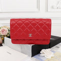 Chanel AP0250 Wallet on Chain Lambskin A33814 Red Silver - Default Title - View 1