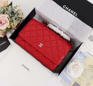 Chanel AP0250 Wallet on Chain Lambskin A33814 Red Silver - Default Title - View 2