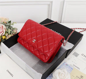 Chanel AP0250 Wallet on Chain Lambskin A33814 Red Silver - Default Title - View 4
