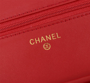 Chanel AP0250 Wallet on Chain Lambskin A33814 Red Gold - Default Title - View 2