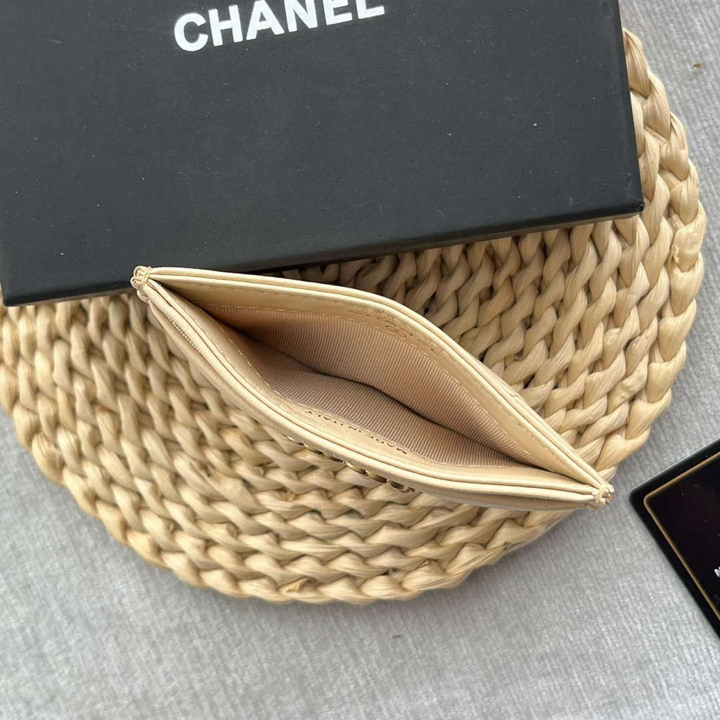 Chanel AP0941 CLASSIC CARD HOLDER Lambskin Beige