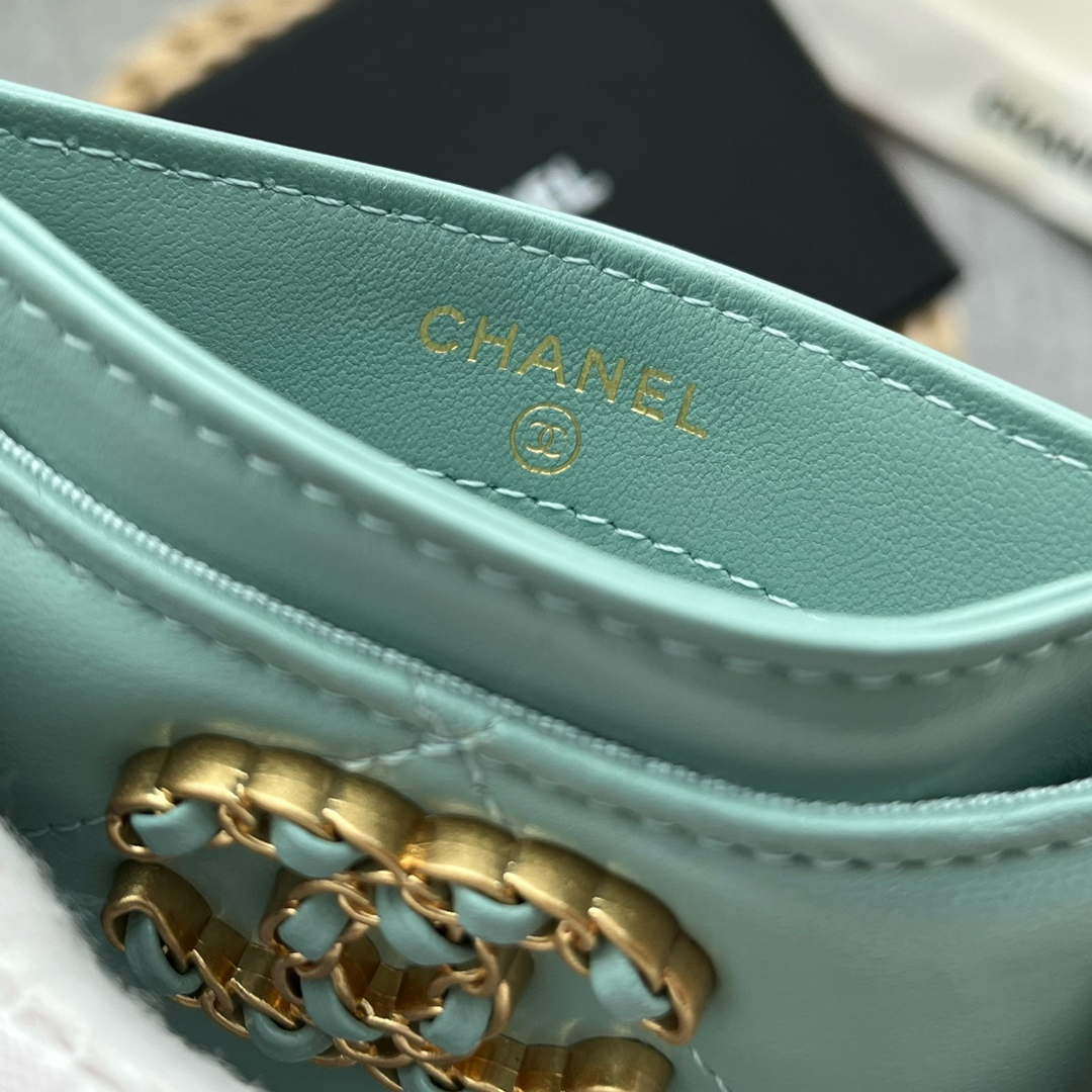 Chanel AP0941 CLASSIC CARD HOLDER Lambskin lake Blue
