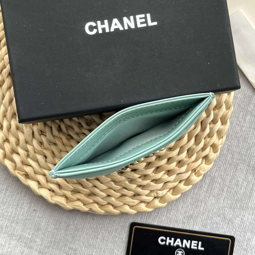 Chanel AP0941 CLASSIC CARD HOLDER Lambskin lake Blue