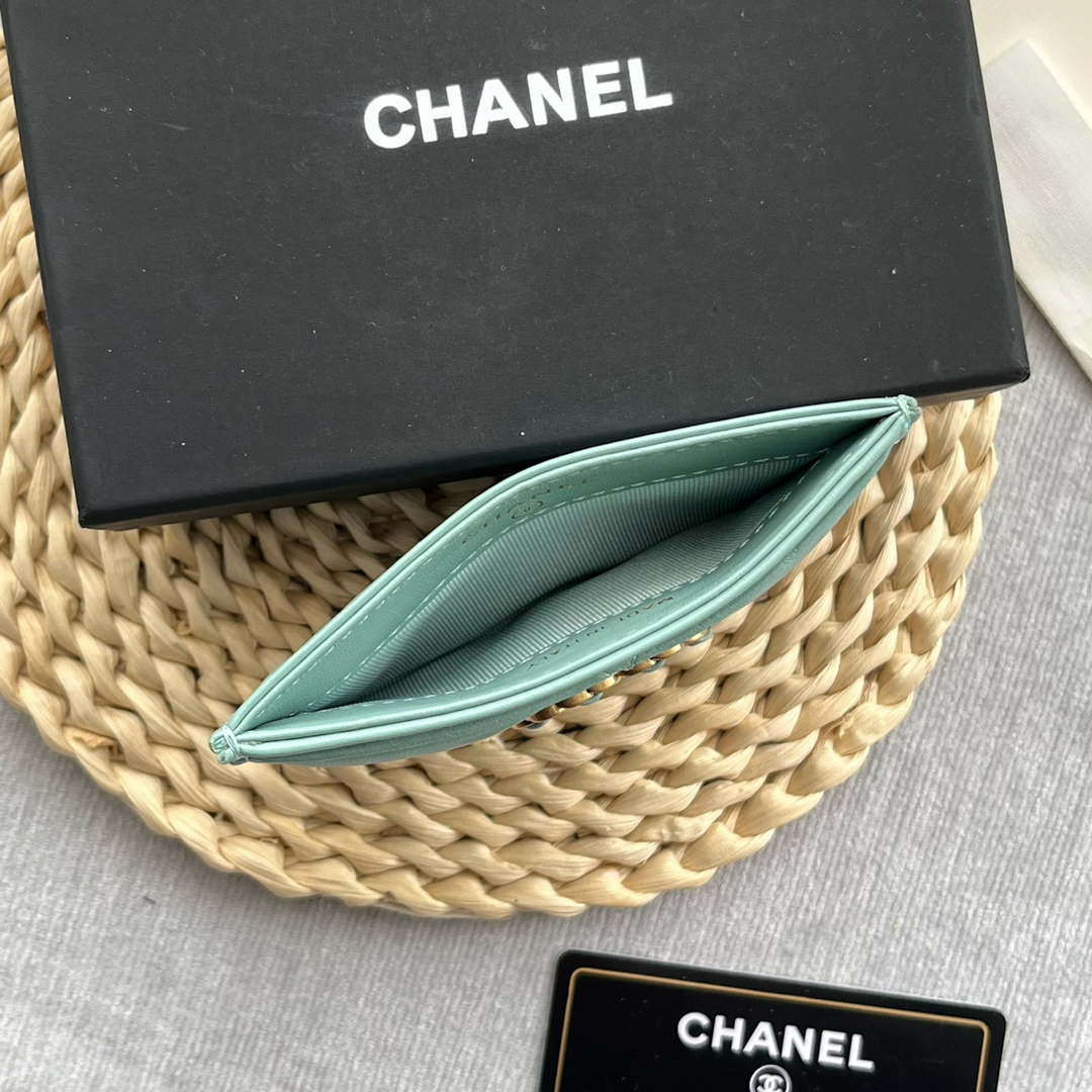 Chanel AP0941 CLASSIC CARD HOLDER Lambskin lake Blue