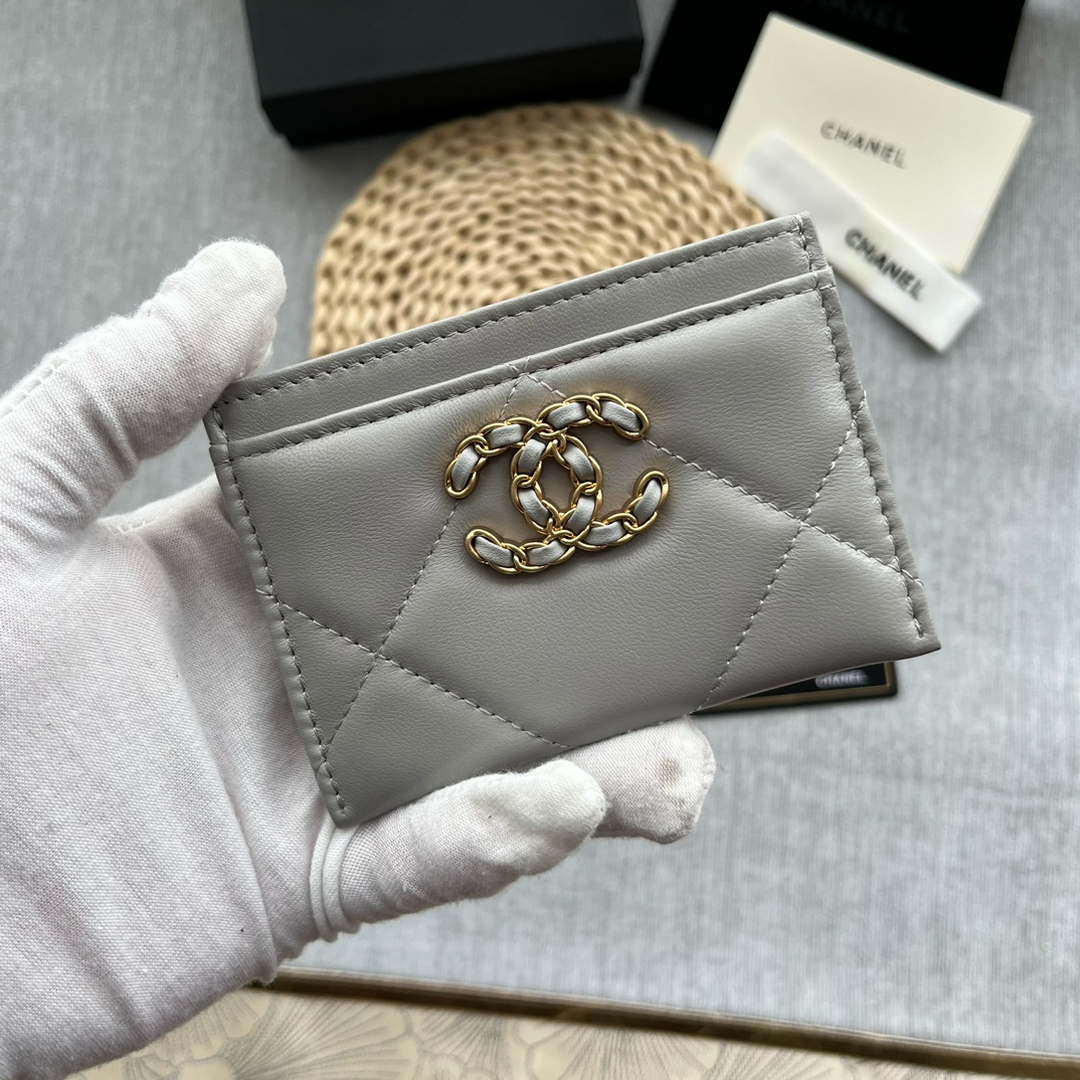 Chanel AP0941 CLASSIC CARD HOLDER Lambskin Gray