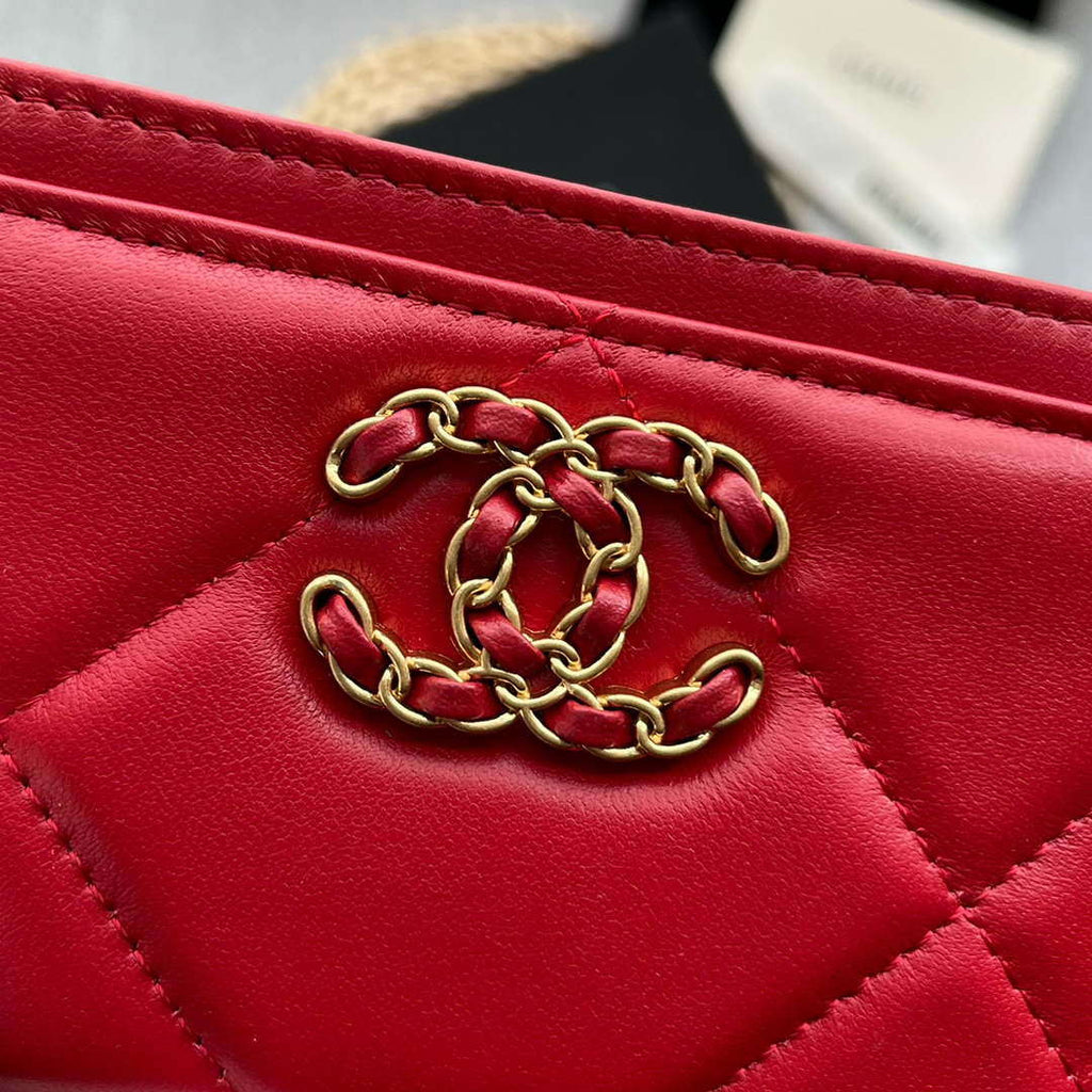 Chanel AP0941 CLASSIC CARD HOLDER Lambskin Red