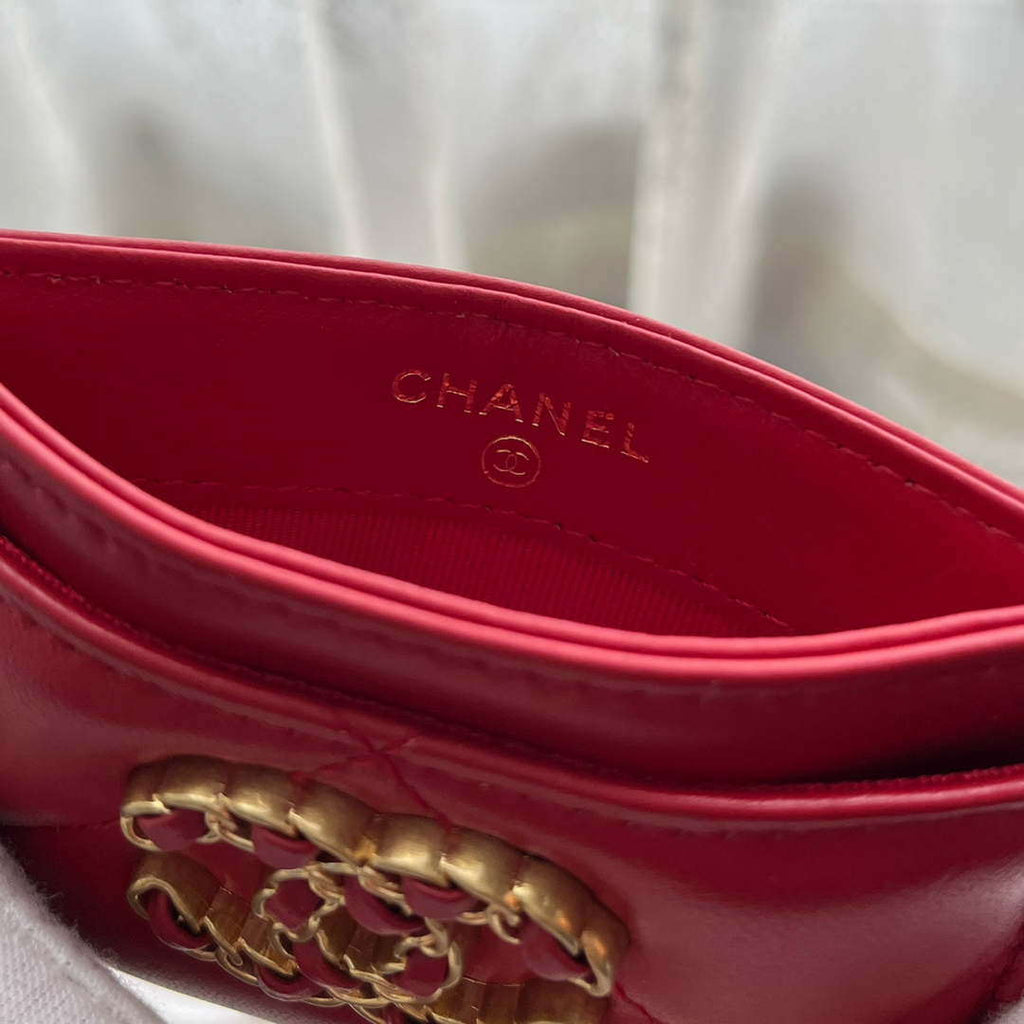 Chanel AP0941 CLASSIC CARD HOLDER Lambskin Red