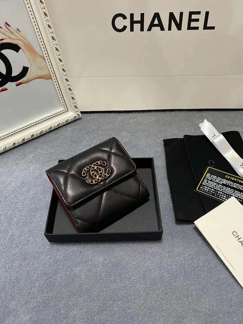 Chanel AP1064 CARD HOLDER Lambskin Black