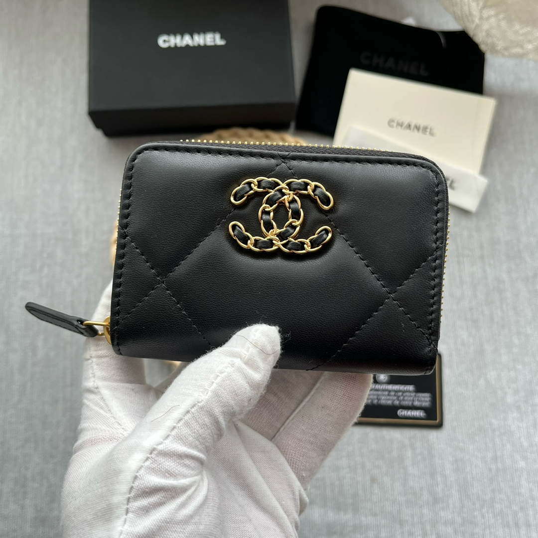Chanel AP0945 CARD HOLDER Lambskin Black