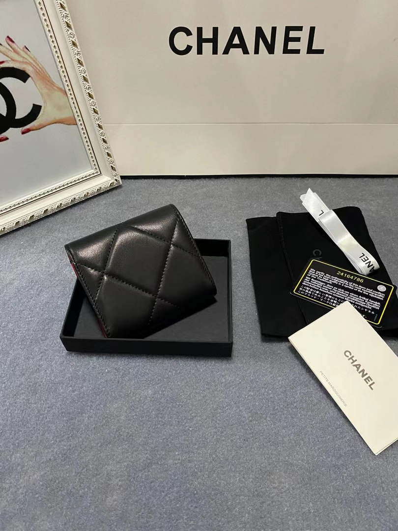 Chanel AP1064 CARD HOLDER Lambskin Black