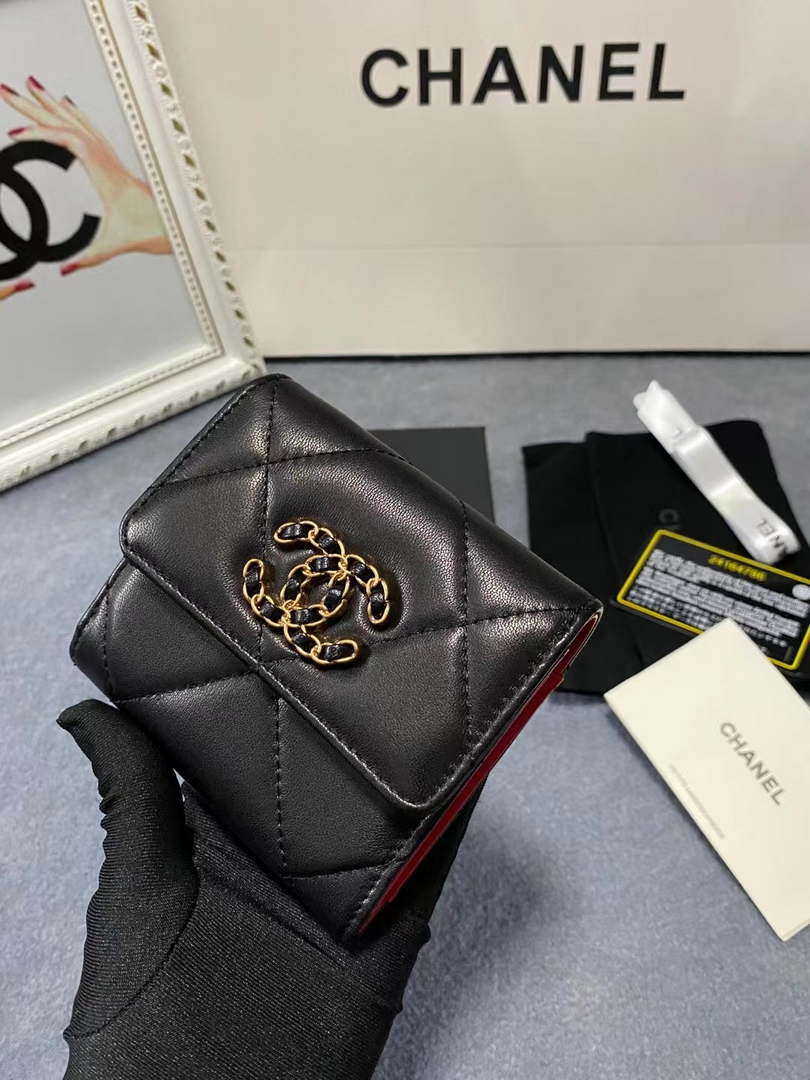 Chanel AP1064 CARD HOLDER Lambskin Black