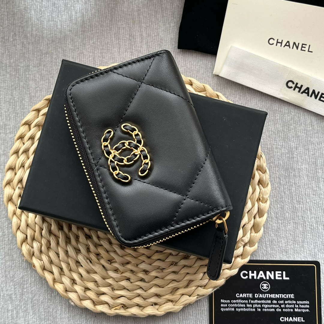 Chanel AP0945 CARD HOLDER Lambskin Black