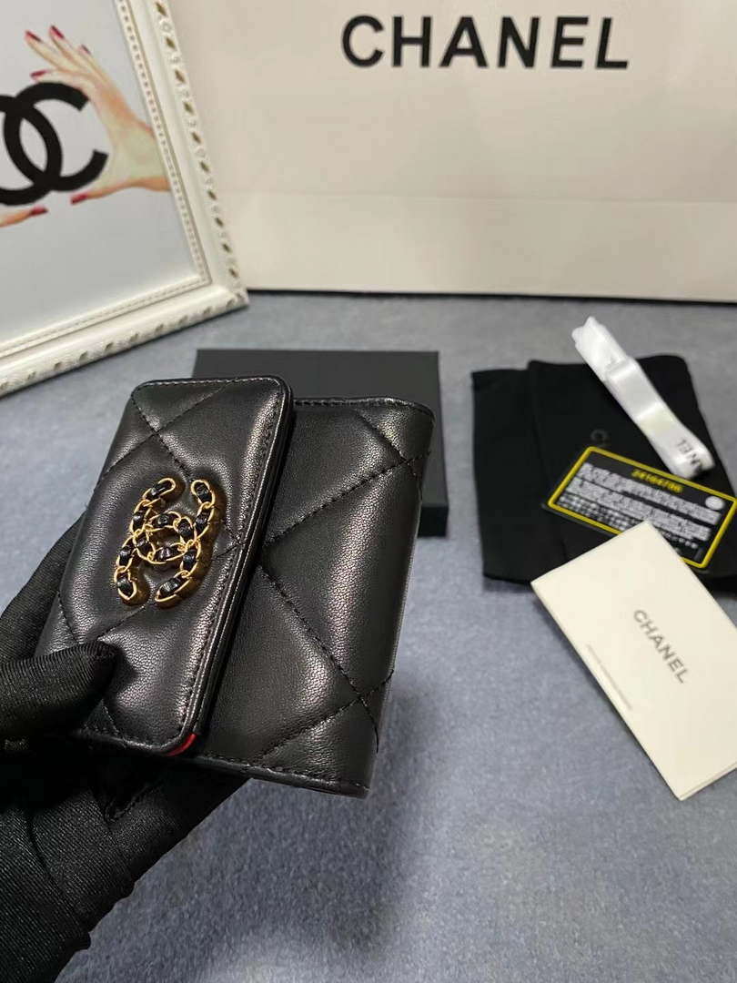 Chanel AP1064 CARD HOLDER Lambskin Black