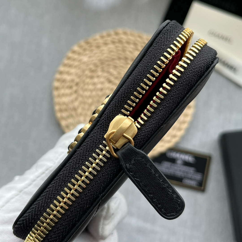 Chanel AP0945 CARD HOLDER Lambskin Black