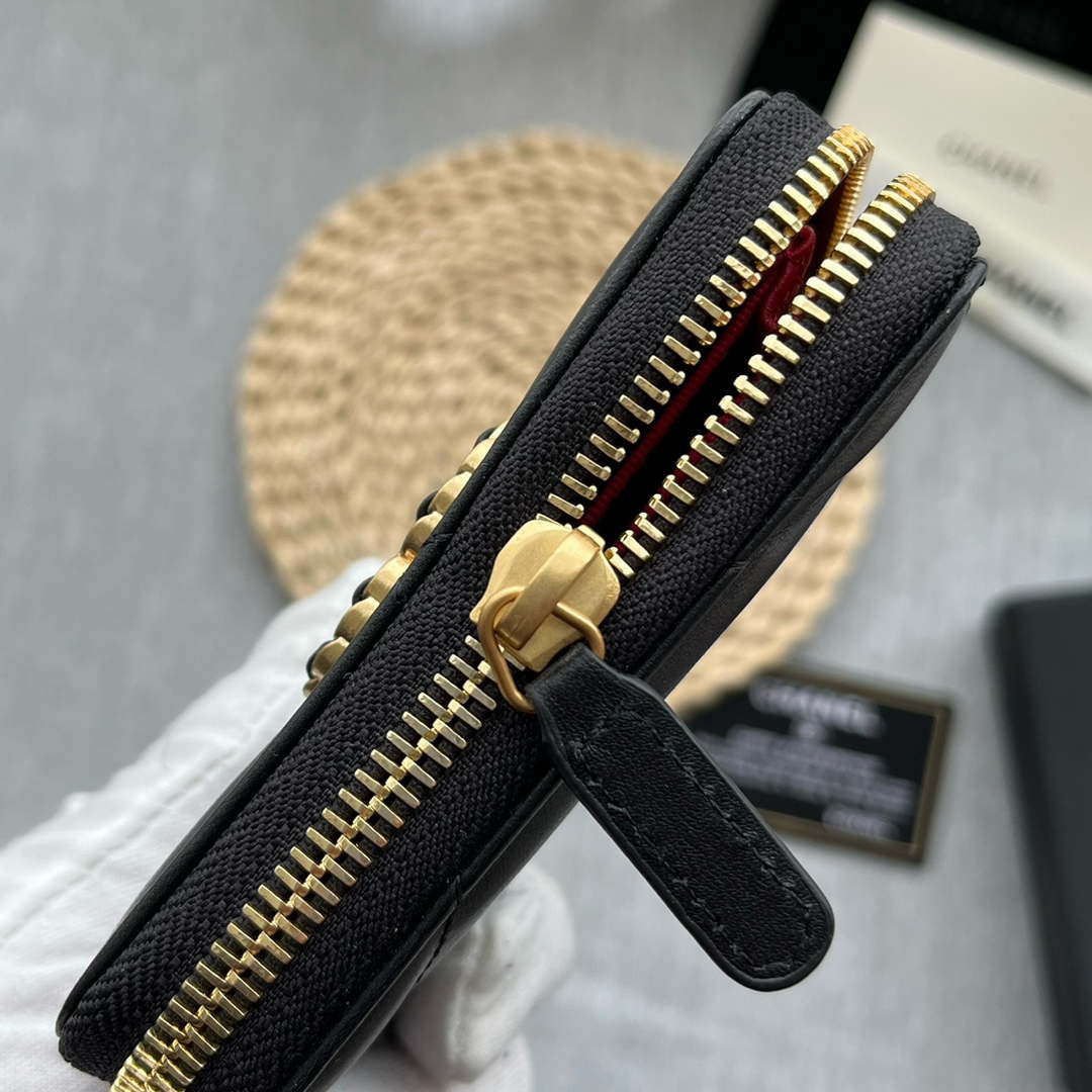 Chanel AP0945 CARD HOLDER Lambskin Black