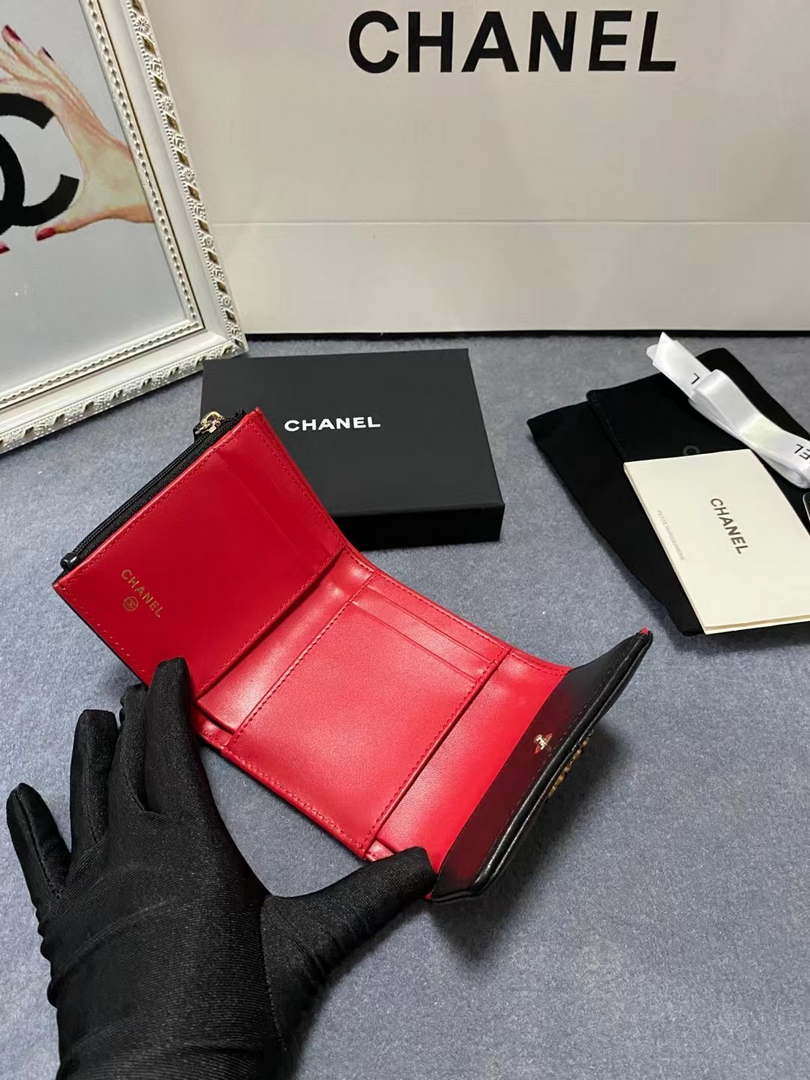 Chanel AP1064 CARD HOLDER Lambskin Black