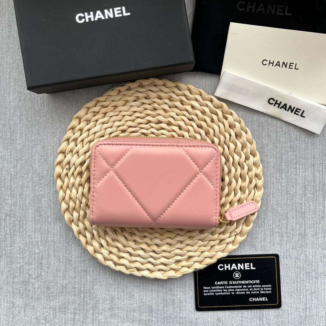 Chanel AP0945 CARD HOLDER Lambskin Pink