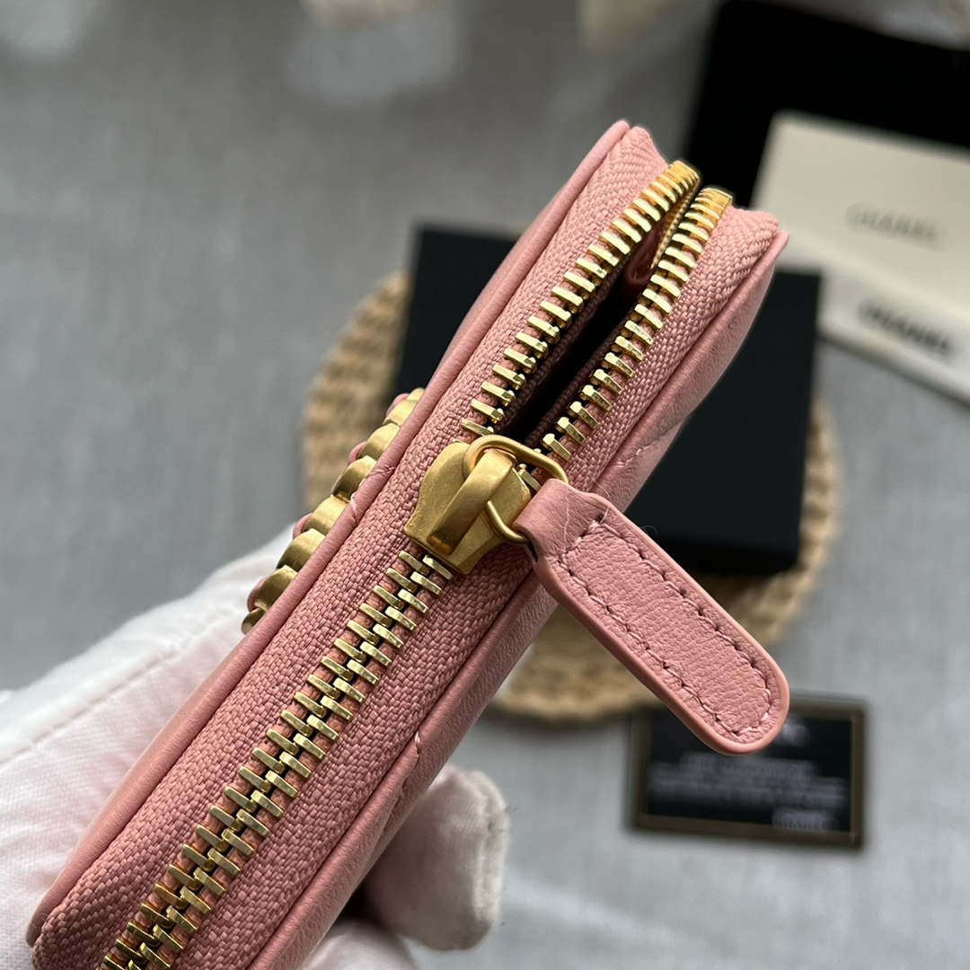 Chanel AP0945 CARD HOLDER Lambskin Pink
