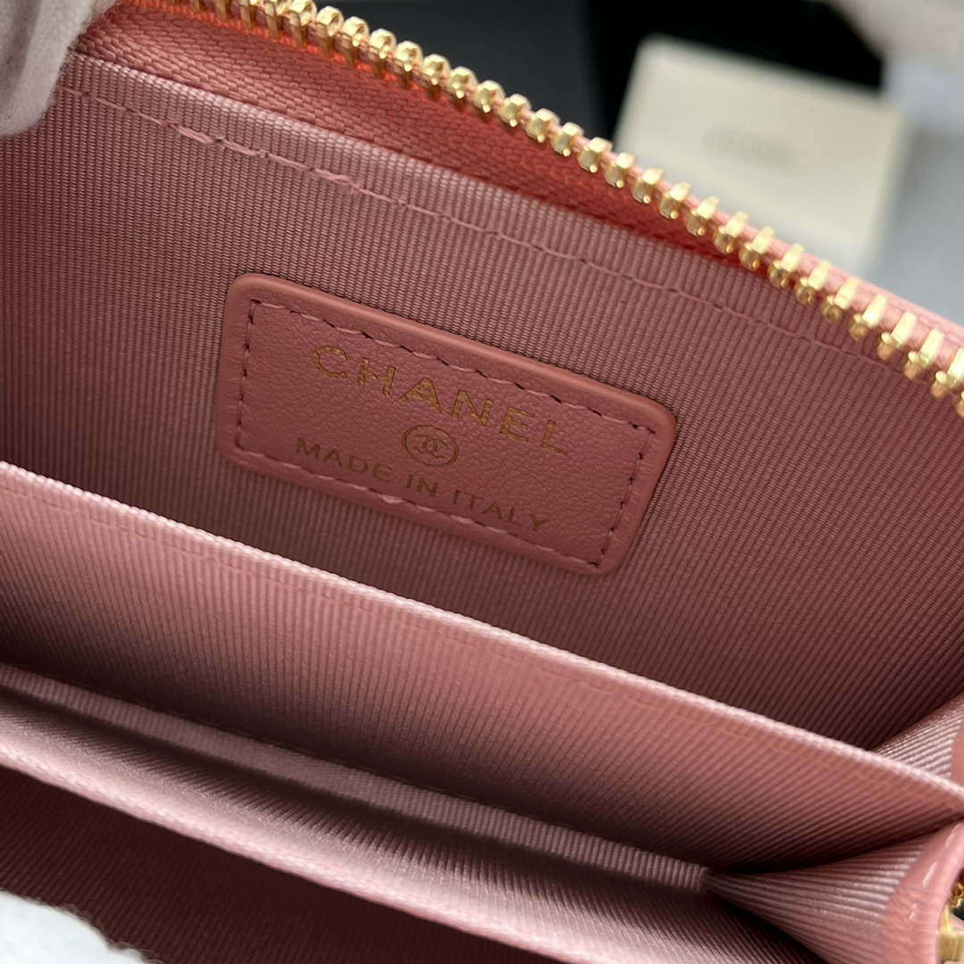 Chanel AP0945 CARD HOLDER Lambskin Pink