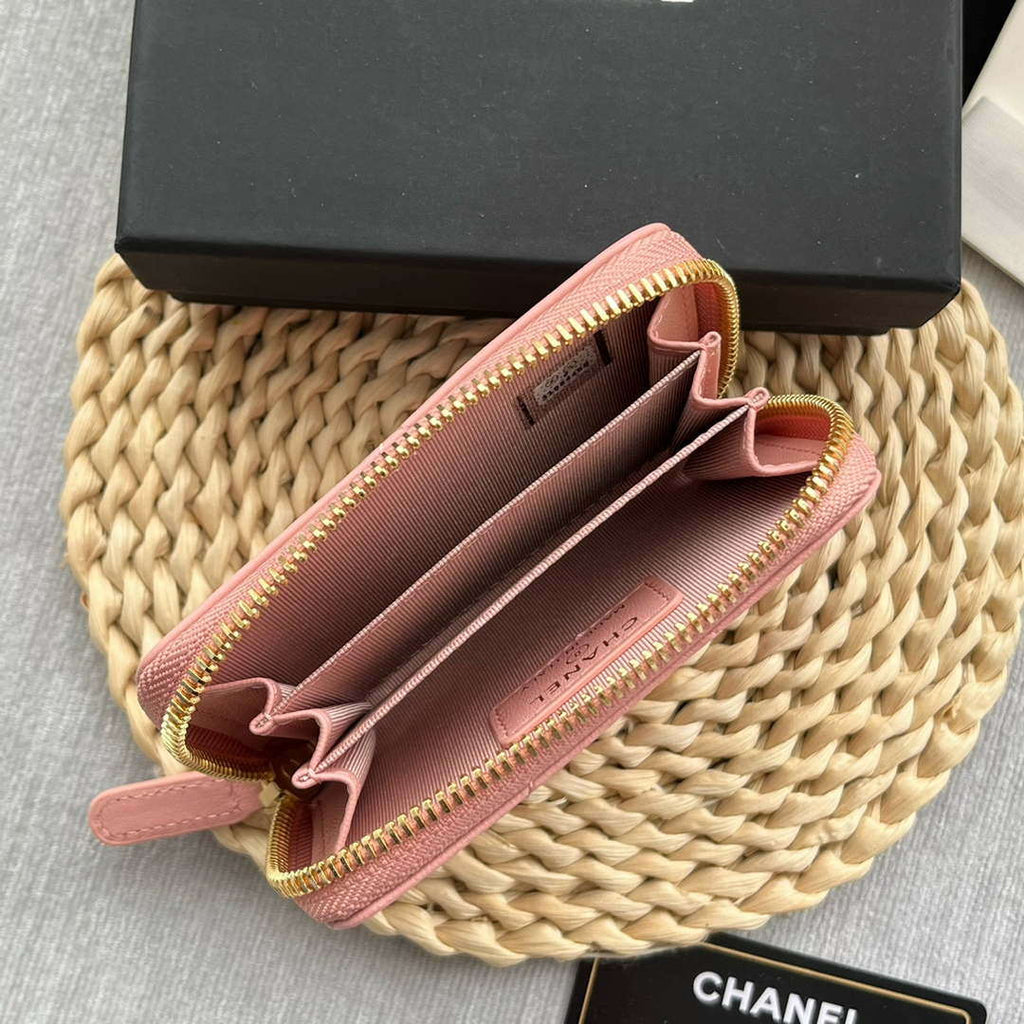 Chanel AP0945 CARD HOLDER Lambskin Pink