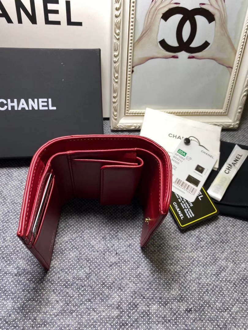 Chanel AP1064 CARD HOLDER Lambskin Red