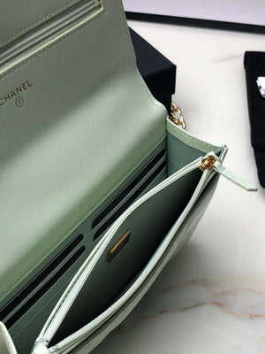 Chanel AP0957 19 Wallet on Chain Woc Shiny Lambskin Green - Default Title - View 8