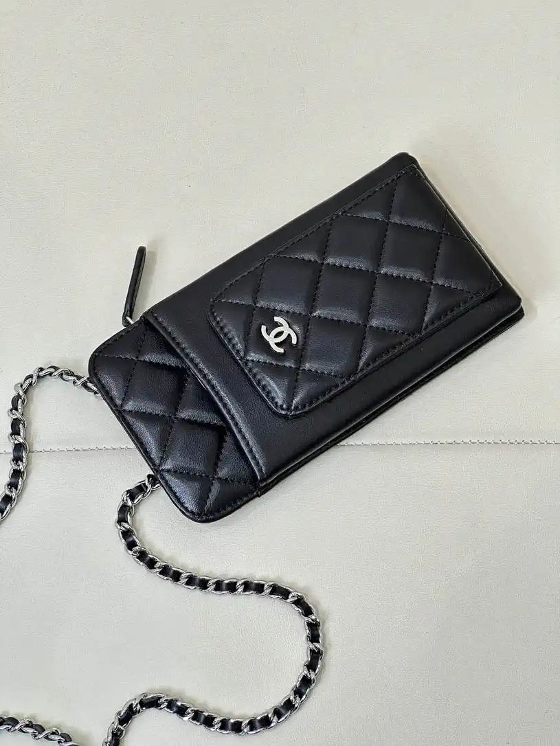 Chanel AP0990 25B Phone Bag Lambskin Black
