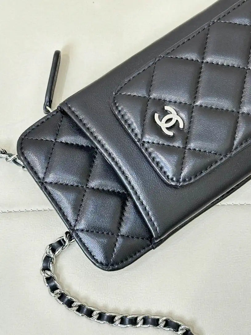 Chanel AP0990 25B Phone Bag Lambskin Black