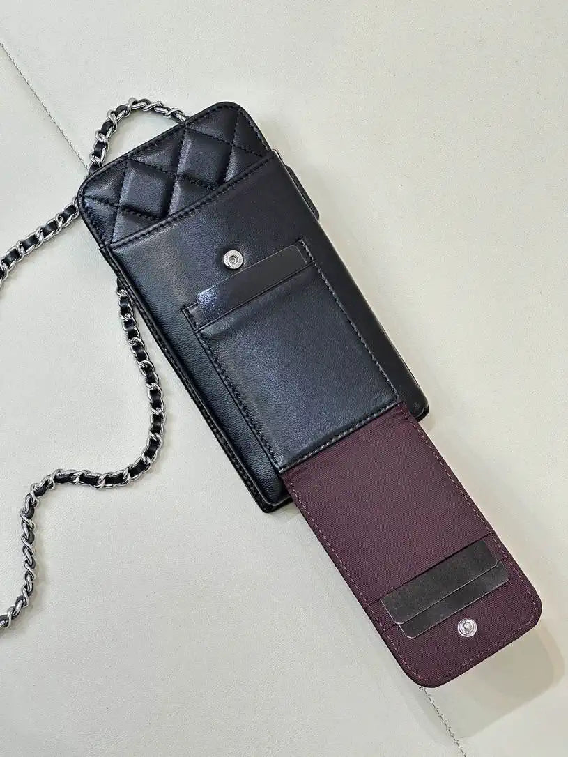 Chanel AP0990 25B Phone Bag Lambskin Black