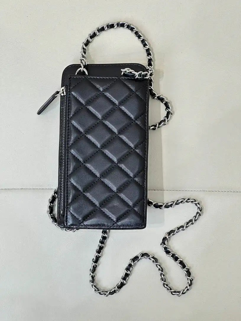 Chanel AP0990 25B Phone Bag Lambskin Black
