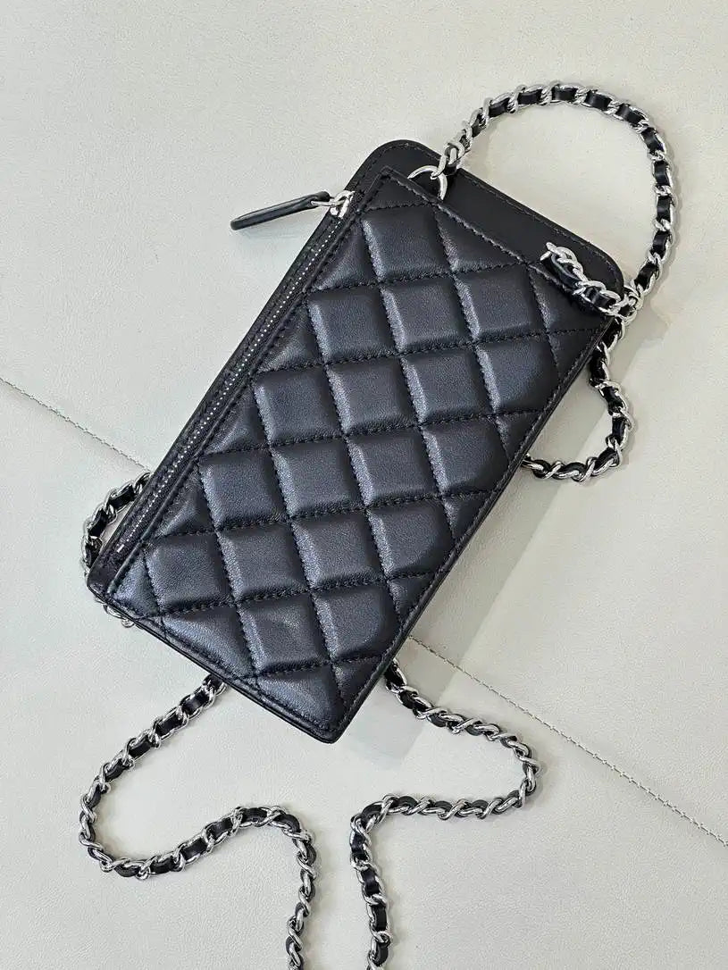 Chanel AP0990 25B Phone Bag Lambskin Black